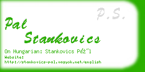 pal stankovics business card